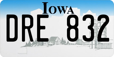 IA license plate DRE832