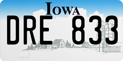 IA license plate DRE833
