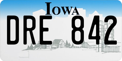 IA license plate DRE842