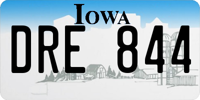 IA license plate DRE844