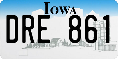 IA license plate DRE861