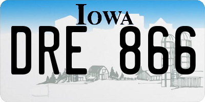 IA license plate DRE866