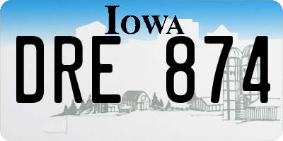 IA license plate DRE874