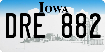 IA license plate DRE882