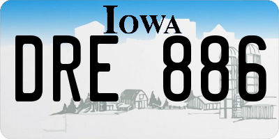 IA license plate DRE886