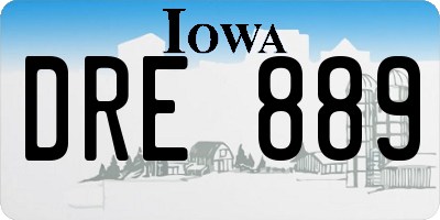 IA license plate DRE889