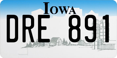 IA license plate DRE891