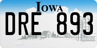 IA license plate DRE893