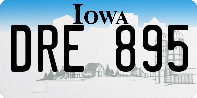 IA license plate DRE895