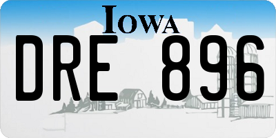 IA license plate DRE896