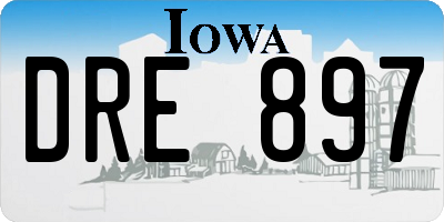 IA license plate DRE897