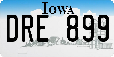 IA license plate DRE899
