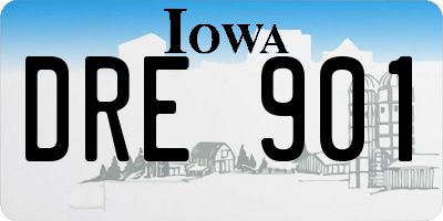 IA license plate DRE901