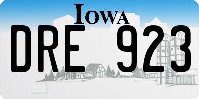 IA license plate DRE923