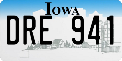 IA license plate DRE941
