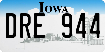 IA license plate DRE944