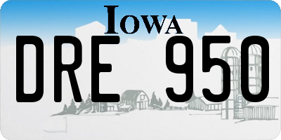 IA license plate DRE950