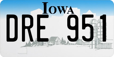 IA license plate DRE951