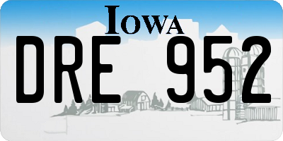 IA license plate DRE952