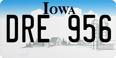 IA license plate DRE956