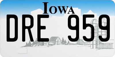 IA license plate DRE959