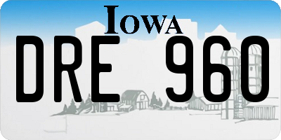 IA license plate DRE960