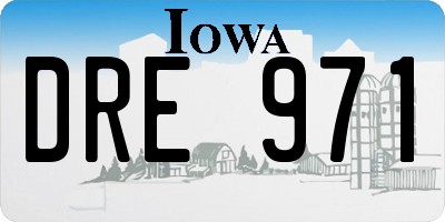 IA license plate DRE971