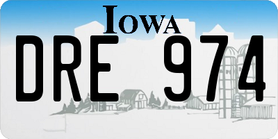 IA license plate DRE974