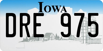 IA license plate DRE975