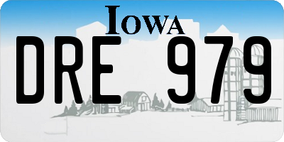 IA license plate DRE979