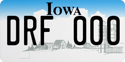 IA license plate DRF000