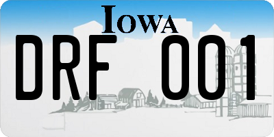 IA license plate DRF001