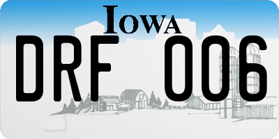 IA license plate DRF006