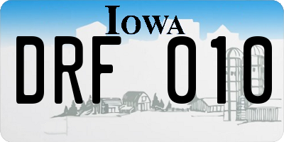 IA license plate DRF010