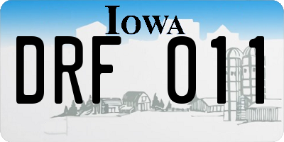 IA license plate DRF011