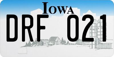 IA license plate DRF021