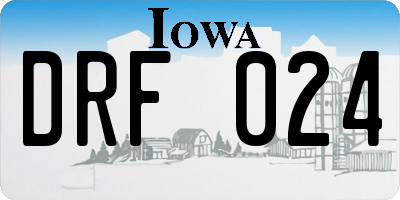 IA license plate DRF024