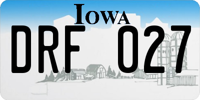 IA license plate DRF027