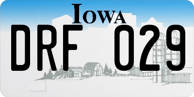 IA license plate DRF029