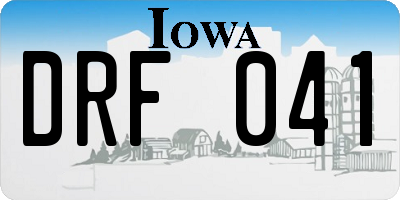 IA license plate DRF041