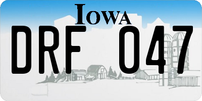 IA license plate DRF047