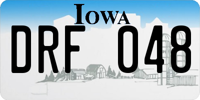 IA license plate DRF048