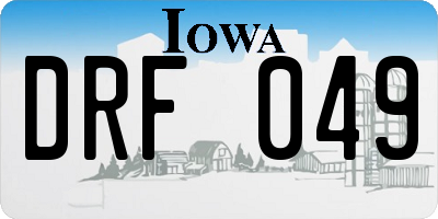 IA license plate DRF049