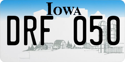 IA license plate DRF050