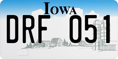 IA license plate DRF051