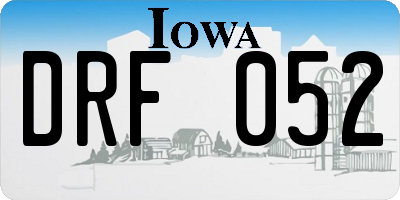 IA license plate DRF052
