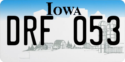IA license plate DRF053