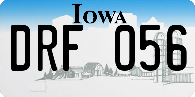 IA license plate DRF056