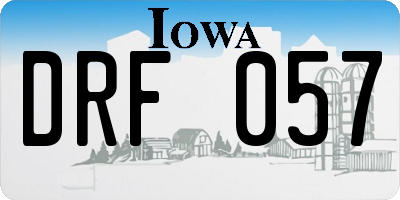 IA license plate DRF057