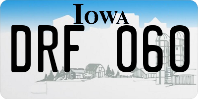 IA license plate DRF060